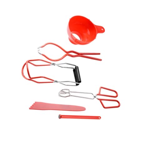 NIYANGLE Kit de Pinzas para Conservas Rojas Elevador de Tarros para Baño María y Elaboración de Mermeladas Herramientas Resistentes para Cocina Doméstica