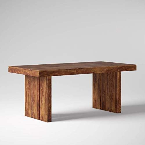 PARSHANT ART Solid Sheesham Wood 6 Seater Dining Table Set for Living Room Hall Home | Wooden Six Seater Dinning Table Set with 6 Chairs with Cushion for Office Hotels | Natural Brown Finish 1