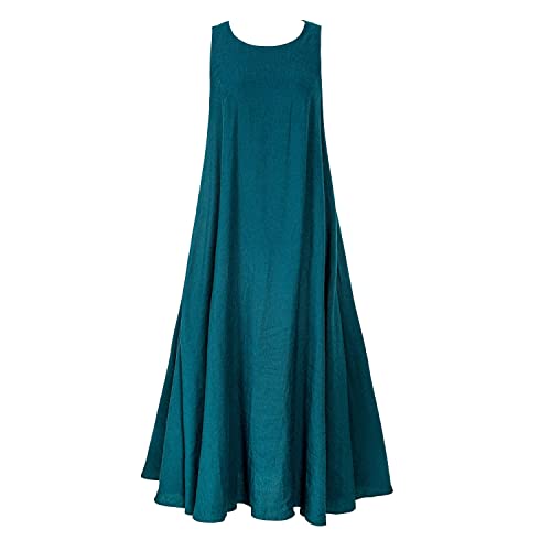Rainday Women's Linen Dress Sleeveness Loose Dresses Casual Maxi Dress with Pockets4