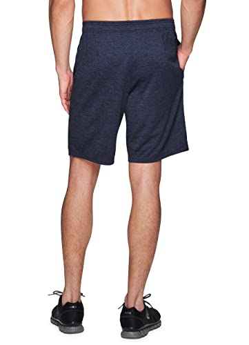 Rbx Active Men's Stretch Jersey X-Dri Running Gym Short Striated Texture Navy L #TOP1
