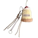 FANSHINUO Realistischer Kuchenstil, Plüsch-Schlüsselanhänger, weich und bequem, lustiger und einzigartiger Schlüsselanhänger für Studenten und Erwachsene, Dessert-Kaffee-Schlüsselanhänger, B