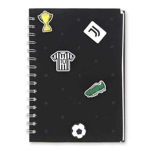 MATERIALE: 100% Paper Juventus - Notebook con Patch, Quaderno a Quadretti, Prodotto Ufficiale