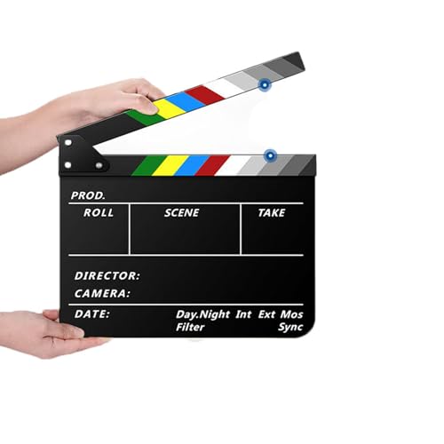 Claqueta de Hollywood de acrílico resistente de 30x24 cm ideal para directores de cine profesional