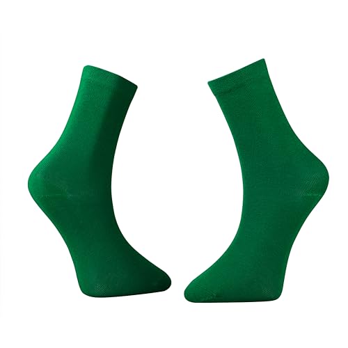 Women's Cotton Socket Socks 4 Pack (Green, Purple, Yellow, Red)3