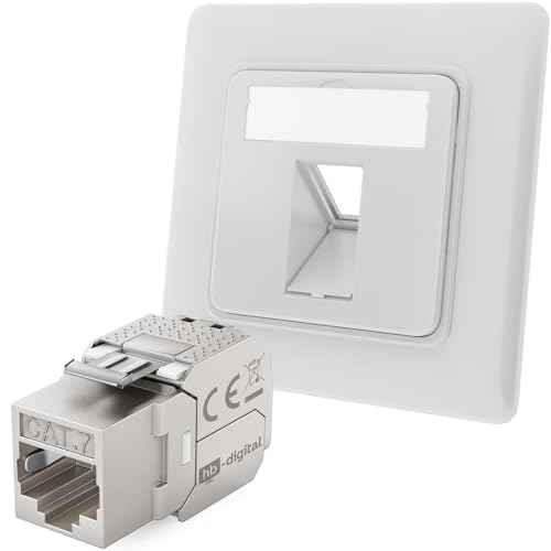 hb-digital 1-Port CAT 7 Netzwerkdose unterputz RAL9003 + 1x CAT 7 Keystone RJ45 Modul LAN Ethernet Keystone Dose Buchse Einbaubuchse für CAT 5e CAT 6 CAT 6a max. 10 Gbit/s STP - Signalweiß hb-digital 1-Port CAT 7 Netzwerkdose unterputz RAL9003 + 1x CAT 7 Keystone RJ45 Modul LAN Ethernet Keystone Dose Buchse Einbaubuchse für CAT 5e CAT 6 CAT 6a max. 10 Gbit/s STP - Signalweiß