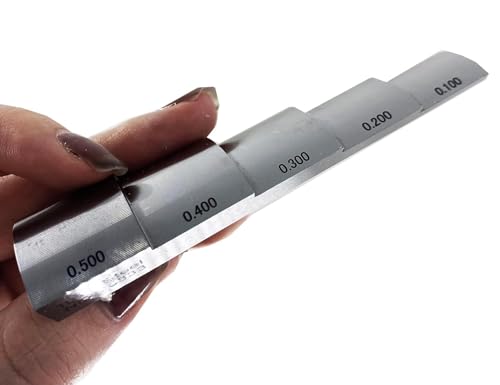 Bloque de calibración para medidor de espesor ultrasónico con 5 pasos de 0.100 a 0.500 pulgadas en acero 1018 miniatura 3