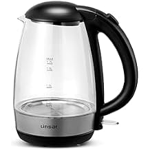 Glass Kettle Black for Boiling Water, Hot Water Boiler, Wide Opening & Automatic Shut Off, Easy Clean Wide Opening,Coffee & Tea Kettle