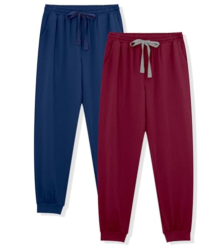 COLORFULLEAF Mens Cotton Pajama Pants Lightweight Jogger Pajama Bottoms Soft Lounge Pants with Pockets