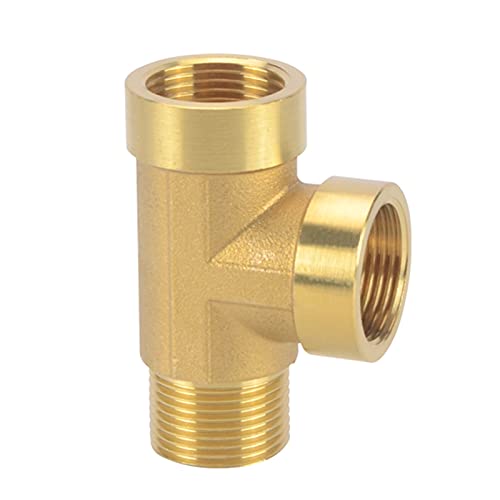 1pc * Tee Type Copper Connector Male-Female-Female Thread Adapter Water Oil Gas Coupler 1/8 1/4 3/8 1/2 3/4 Inch Brass Pipe Fitting (Size : 3/4