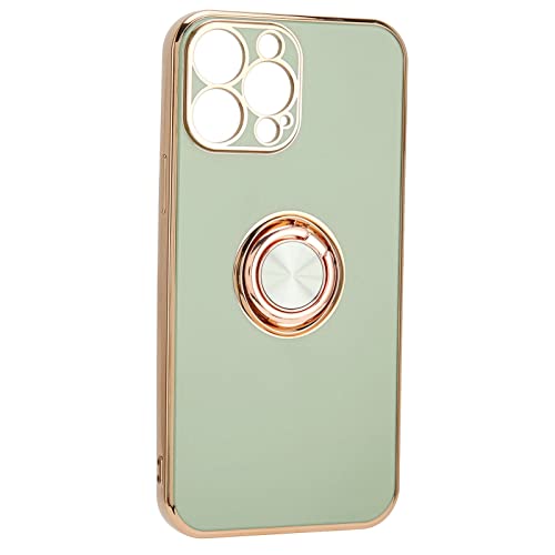 Rankomu Casefor 13 Pro Maxwith - Funda para iPhone 13 Pro Max, funda ultrafina, suave y flexible de TPU con soporte de anillo chapado en oro rosa con purpurina, color verde fruta