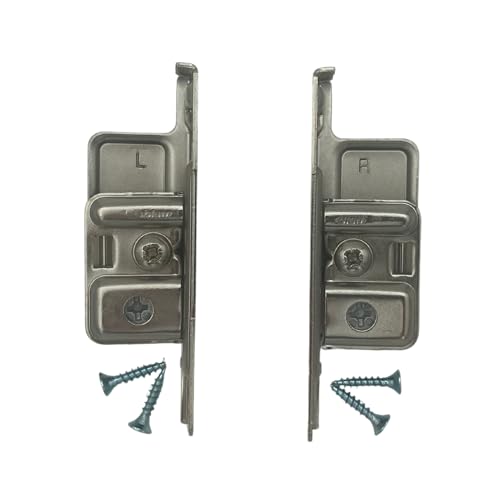 Blum Metabox Drawer Front Fixing Bracket, Nickel, Right and Left, Screw-On, 1 Pair, ZSF.1700 R+L