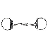 Bonne qualité HKM Mors à olive double brisure anatomique 18mm, inox Argent 55 mm/115 mm large