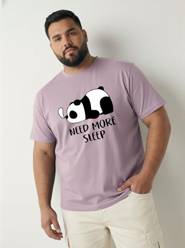 Image of Toodlegram Men's Plus Size Graphic Printed Cotton T-Shirt Casual Round Neck Regular Fit