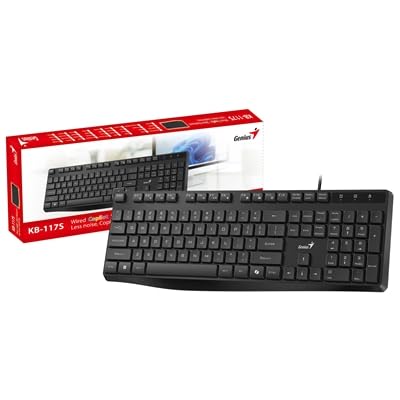 Genius Kb-117S - Teclado silencioso con cable Ai Copilot USB Plug and Play 11 Multimedia