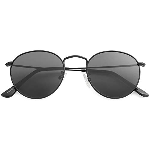 Image of Kursan Small Round Metal Polarized Sunglasses for Men Women Mirrored Lens Classic Circle Sun Glasses