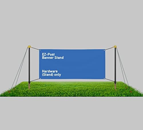 BannerBuzz EZ Post Banner Stand for 10' W X 4' H Banner, Outdoor Advertising Stand with Carrying Bag (Hardware only)