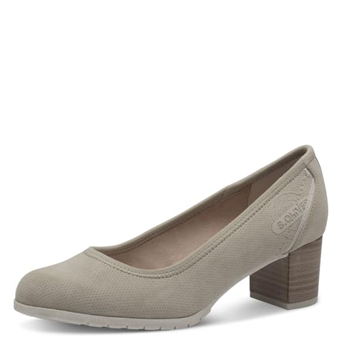 s.Oliver Damen Pumps mit Blockabsatz Elegant, Beige (Cream), 39 EU