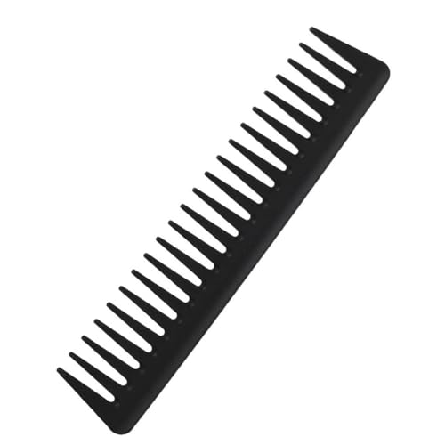 IEBTAWN 1 Pieza Peine De Púas Anchas Negro, Resistente A La Rotura, Grueso Y De Carbono, De Dientes Gruesos, 19 Cm, Antiestático, Para El Cabello Y La Barba, Para El Acabado Perfecto