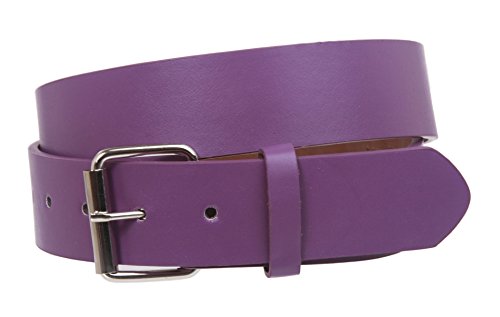 Image of Beltiscool 1 1 /2 inch (38mm) Snap On Plain Leather Jean Belt With Roller Buckle