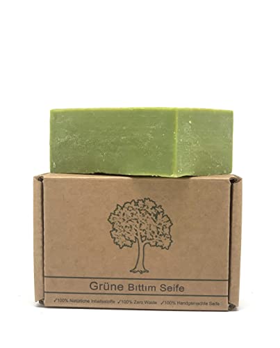 PAOS Grüne Bittim Seife, Pflegeseife, Naturseife, Bio, Handgemacht, Naturprodukt ca. 140g, Keine Chemikalien, Traditionell, Bittim Seife empfohlen bei Haarausfall, Naturkosmetik Cover