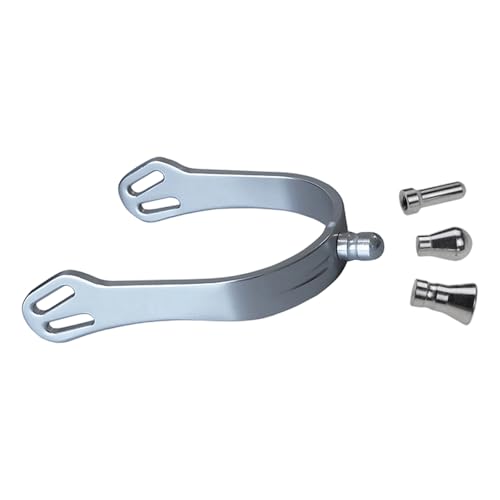 Xjdzineq Espolón de aleación de aluminio con 4 cabezales intercambiables Western Boy para entrenamiento de jinetes y decoración de botas de equitación