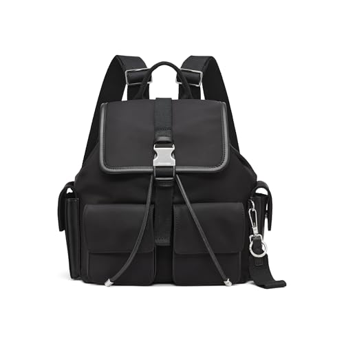 Calvin Klein Elora Organizational Backpack, Black/Silver, One Size