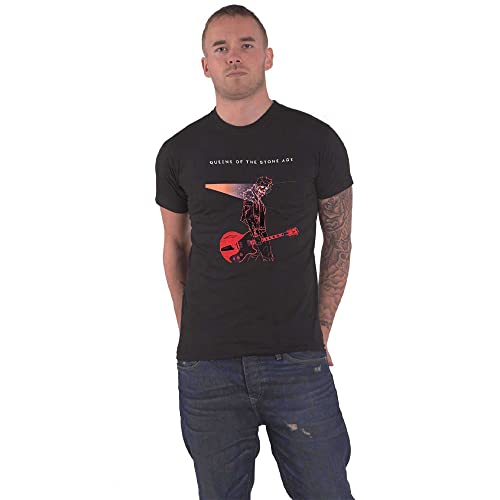 T-Shirt Queens Of The Stone Age Prague 2018 pour Homme Noir Taille S