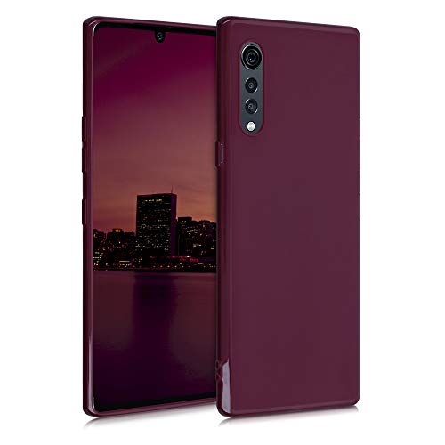 kwmobile Funda para LG Velvet Carcasa   Ultrafina de TPU y Silicona con Bordes elevados anticaídas   Violeta Burdeos