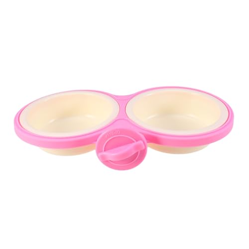 Abaodam ペット用吊り下げ式ダブルボウル 食事用給水器 ピンク 小中型犬 猫対応 滑り止め設計 清潔保持可能