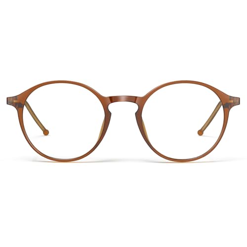 Image of VISOONE Lightweight Anti-Slip Blue Light Blocking Glasses Niko | Clear Lense UV400 Round Frame Fashion Cute Slim Eyewear for Women Men non prescription
