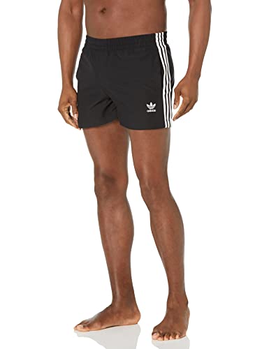 adidas Men's Standard 3-Stripes Swim Shorts, Black/White, XX-Large
