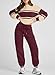 Herseas Women's Two Piece Outfits Long Sleeve Color Block Sweatsuit with Jogger Pants Lounge Sets with Pockets Winter 2025 Fashion Clothes Burgundy Medium 8 10