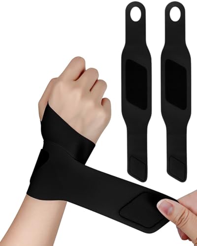 FUGLUS 2 Stück Handgelenk Bandagen Fitness,Verstellbare Handgelenkstütze,Atmungsaktiv Elastische Handbandage,für Sehnenentzündung Tennis Krafttraining Männer Frauen Schwarz FUGLUS 2 Stück Handgelenk Bandagen Fitness,Verstellbare Handgelenkstütze,Atmungsaktiv Elastische Handbandage,für Sehnenentzündung Tennis Krafttraining Männer Frauen Schwarz