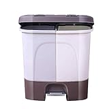 ◆ ALTO VALOR DE DINERO - Los depósitos con dos compartimentos son la mejor solución para la separación de basura rápido y fácil en su lugar de trabajo, cocina, jardín, restaurante o cualquier espacio comercial.Las cubiertas sellar cualquier olor desagradable.