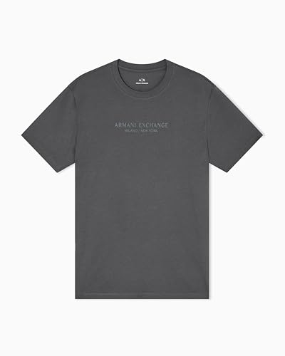 Armani Exchange Men's Center Logo Milano/New York Logo Tee, Sage, X-Large