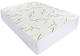 TELA DE BAMBÚ SUAVE Y CÓMODA: Diseñado pensando en su comodidad, este protector de colchón presenta una mezcla de 30% de rayón viscosa derivado del bambú y 70% de poliéster ultra tecnológico con tela de 340 GSM.
