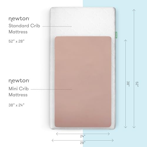 Image of Newton Baby Fitted Mini Crib Sheets (2-Pack) | Organic Muslin Cotton, Breathable & Soft Baby Sheets, Washable Baby Mattress Sheets, Fits Mini Crib Mattresses 24 inch x 38 inch, Clay