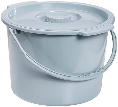 Drive Medical Commode Pail with Lid 12 Quart Gray, 2.38 Pound image 3