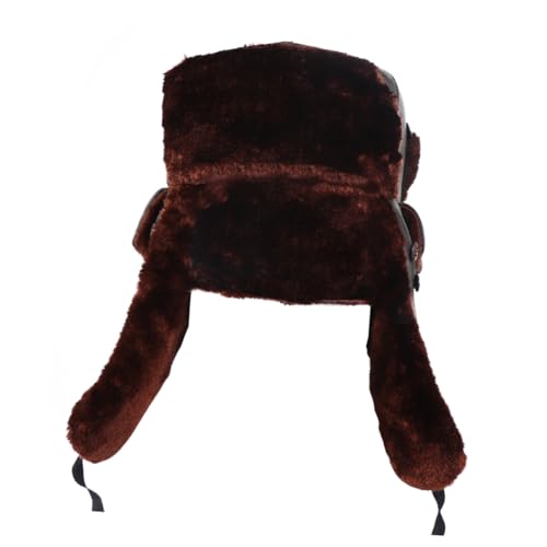 WOFASHPURET Unisex Trapper Hat for Men Windproof Pilot Cap Ear Flaps Plus Size Thickened Ear Muffs for Cold Days Green