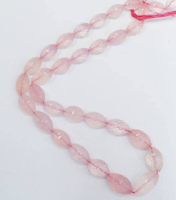 Perles en quartz rose facettées dholki pour bijoux bohème chic