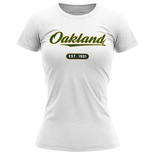 Oakland EST. 1901 Football T-Shirt, Oakland Game Day Tee, Vintage Athletic Shirt for Women White