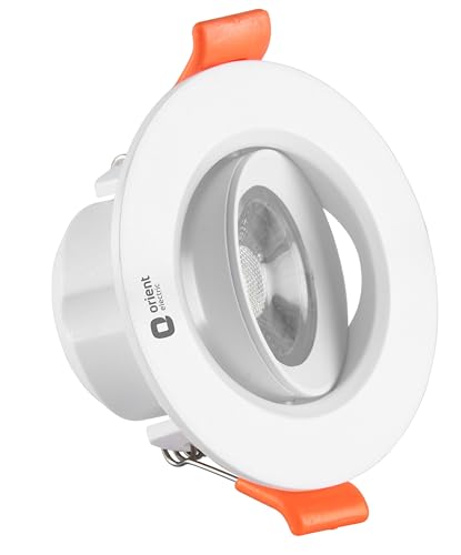 Image of Orient Electric 9W COB Spot Light | Tilt Adjustment for Flexible Lighting (30) | Wide Voltage Operation | Round Recessed Ceiling LED Light | 3000K, Pack of 1