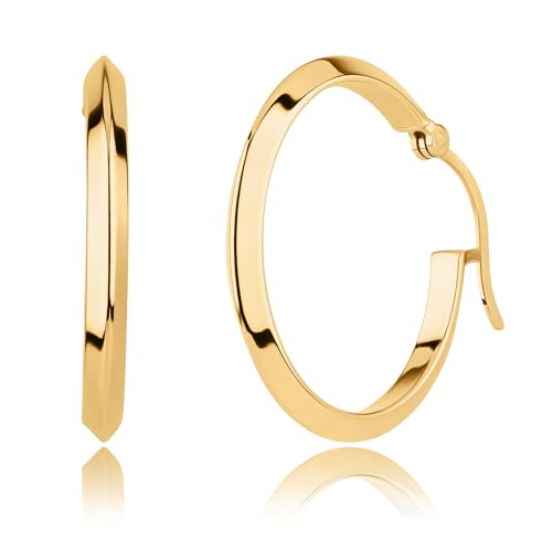 Solid 14K Gold Hoop Earrings 20–24 mm by MAX + STONE