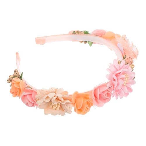 WRITWAA Diadema De Flores Cabello Spa Decoración Neto Horquilla En Conserva Lazos De Pelo En Espiral Banda Diademas Flores Falsas Women Venda Plantas Falsas Ramo Brillantina Poliéster
