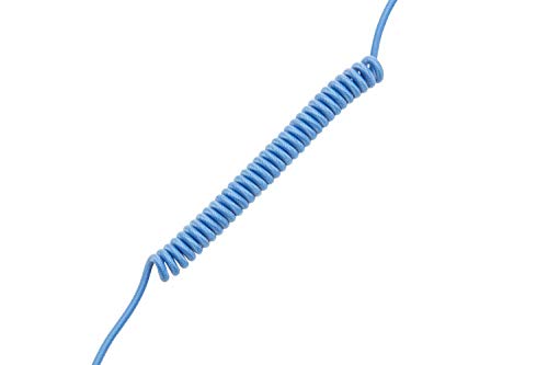 Image of Coiled & Double-Sleeved Mechanical Keyboard Cable, for Type-C Mechanical Keyboards (Blue)