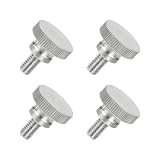 QUARKZMAN 4 Stück 304 Edelstahl Rändelschrauben M6 x 10mm, Flache Rändelschraube mit Vollgewinde, Rändelkopf Handschrauben Set für Industrie Haushalt Mechanische Teile Elektronische Geräte