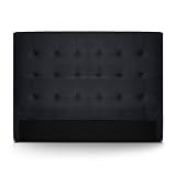 Menzzo Luxor HB160 - Cabecero, contemporáneo, de madera, 8 x 170 x 122 cm, negro