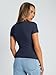 Trendy Queen Womens Basic T Shirts Summer Tops 2026 Crop Short Sleeve Slim Fit Tee Cute Gym Workout Clothes Navy L
