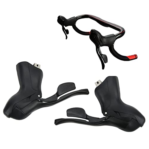 1 par de palancas de cambio de bicicleta 2x8 mango de freno de bicicleta de aleación de aluminio con Cable de freno de bicicleta y carcasa para de montaña plegable