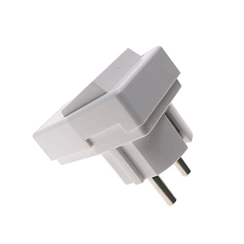 BeMatik - Clavija schuko en ángulo Color Blanco y con Interruptor